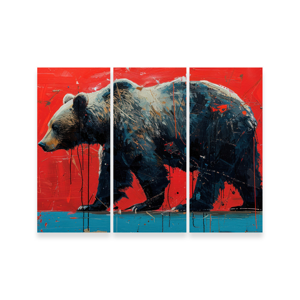 Majestic Grizzly Bear Painting Wall Art