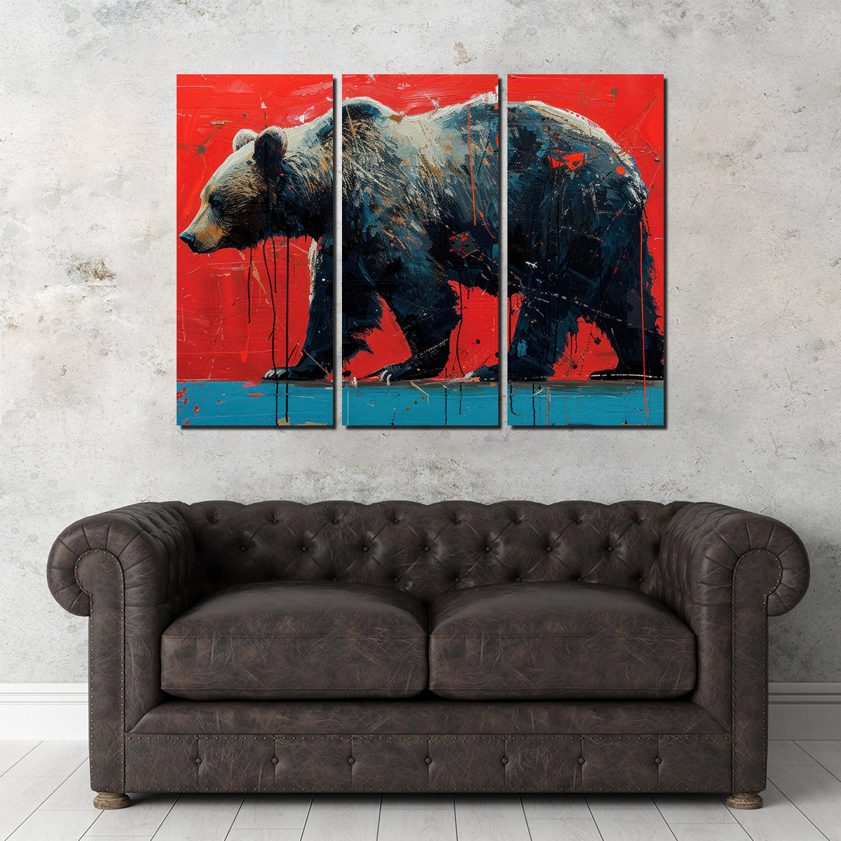 Majestic Grizzly Bear Painting Wall Art