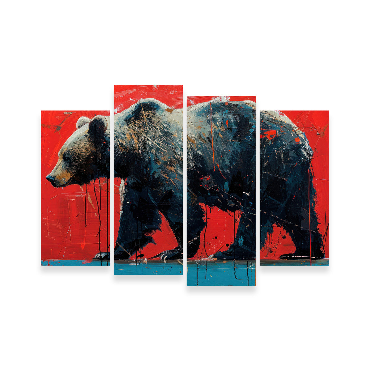 Majestic Grizzly Bear Painting Wall Art