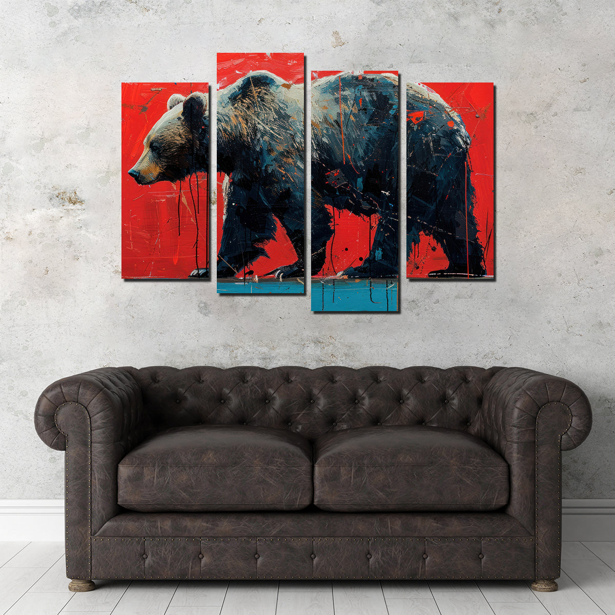 Majestic Grizzly Bear Painting Wall Art