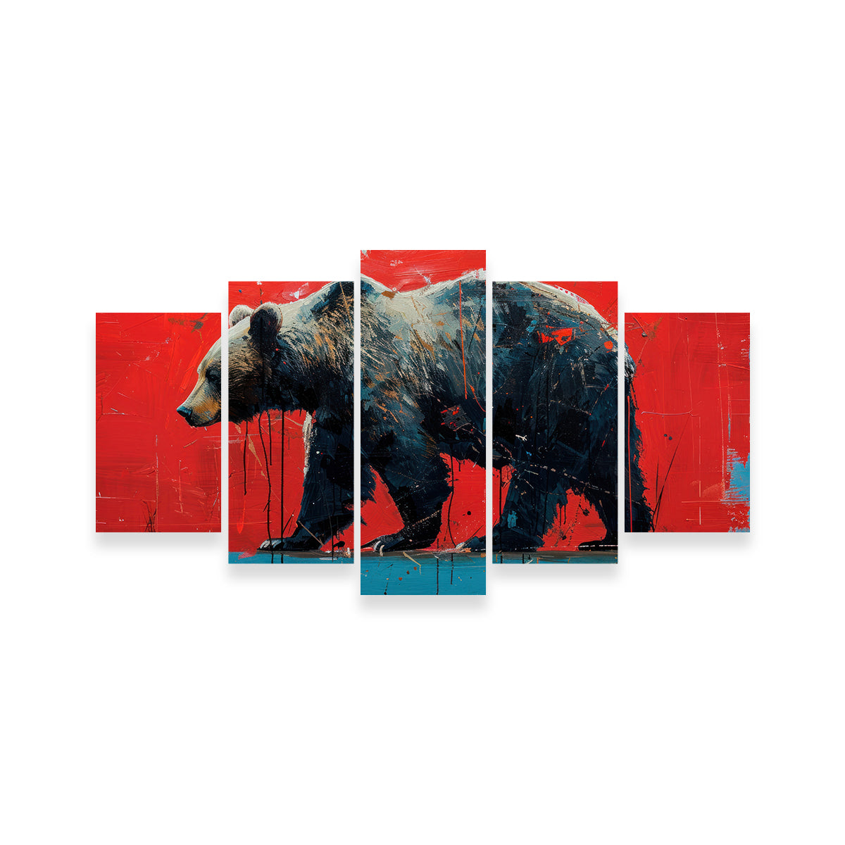 Majestic Grizzly Bear Painting Wall Art