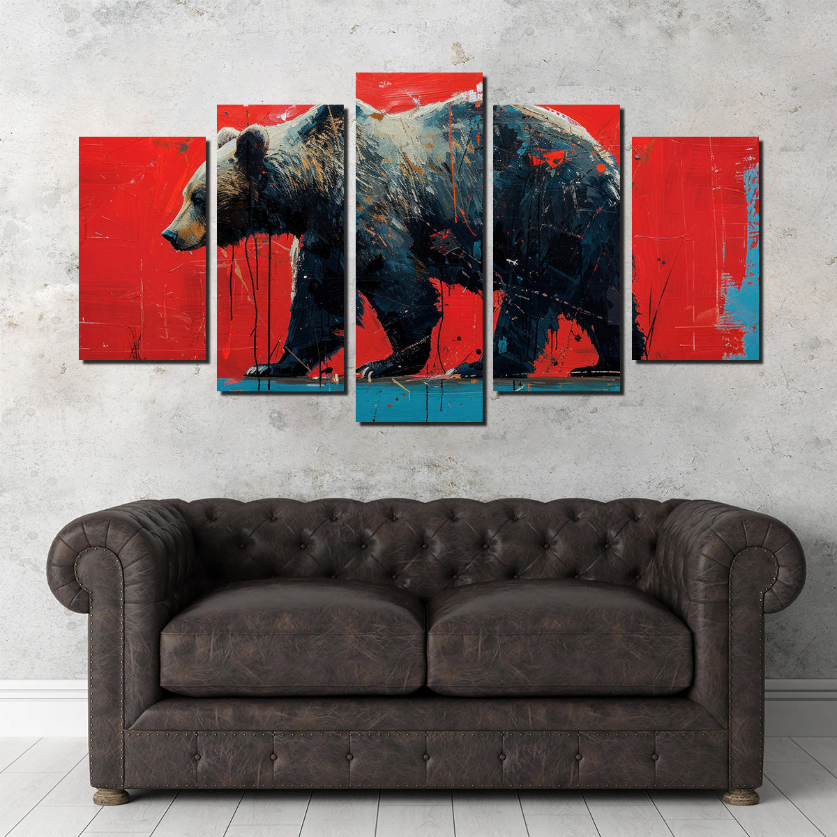 Majestic Grizzly Bear Painting Wall Art