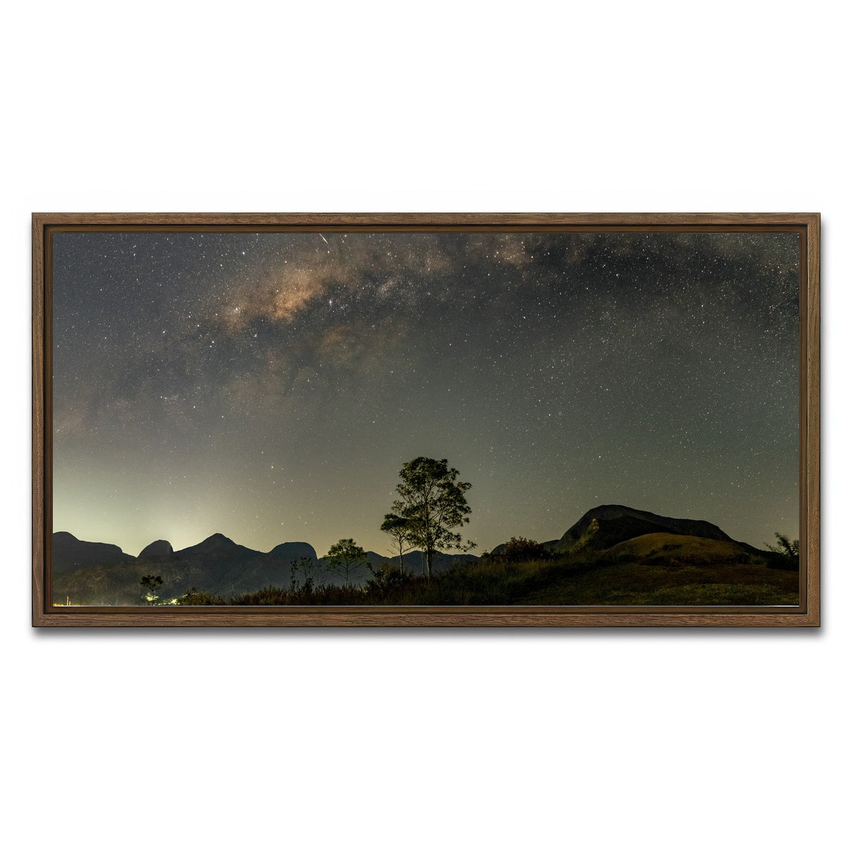 AUTO-MOCKUP WHITE | Make a wish to the Milky Way | 1 Piece | Walnut Framed Canvas | group=2x1