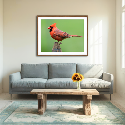 AUTO-MOCKUP ROOM | Male Northern Cardinal Wall Art