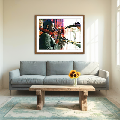 AUTO-MOCKUP ROOM | Man on Fire Wall Art