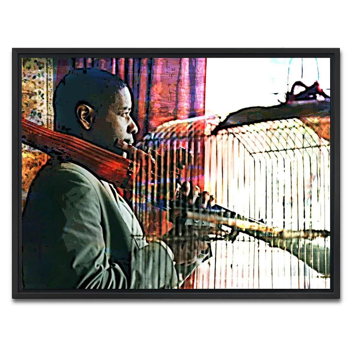 AUTO-MOCKUP WHITE | Man on Fire | 1 Piece | Black Framed Canvas | group=4x3