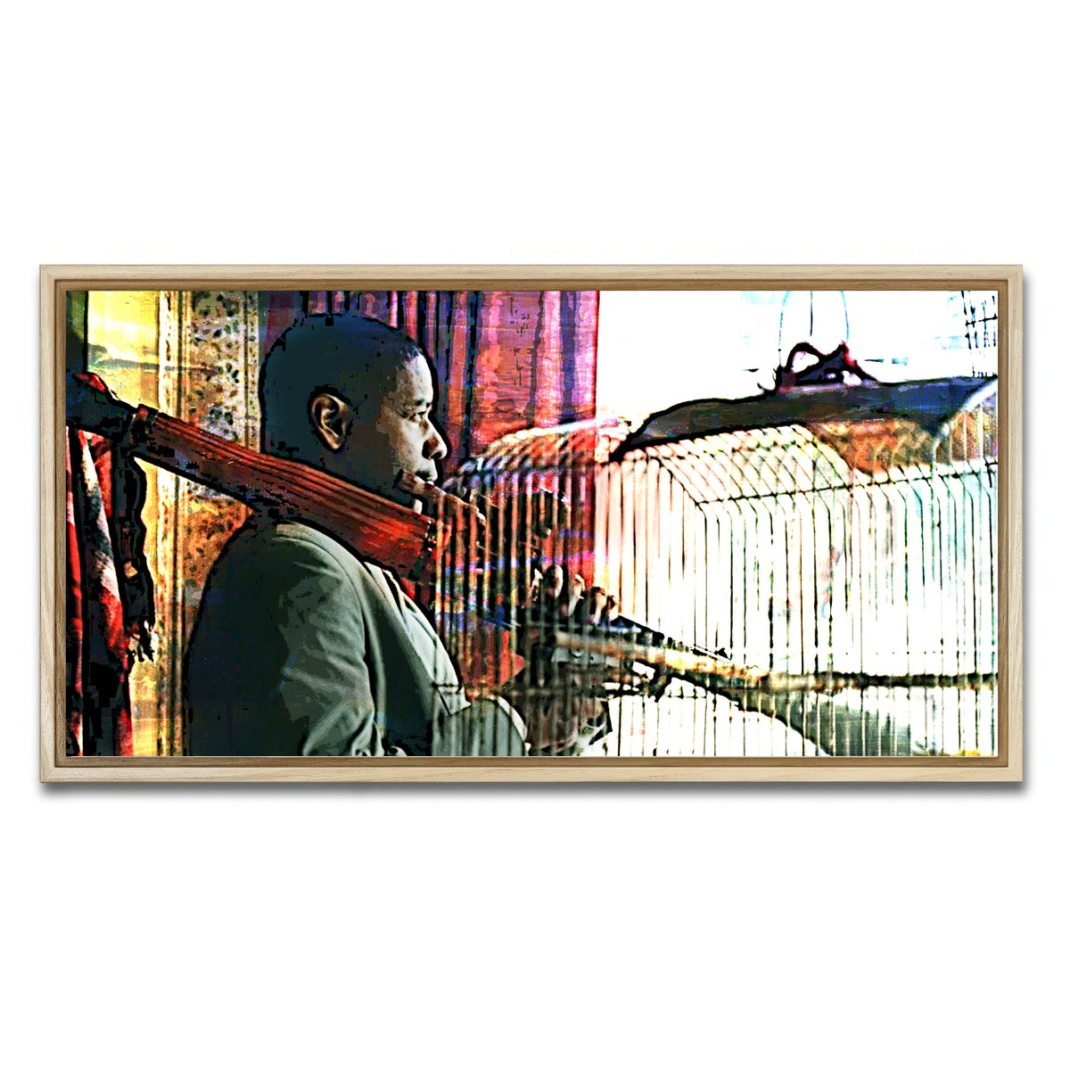 AUTO-MOCKUP WHITE | Man on Fire | 1 Piece | Natural Framed Canvas | group=2x1