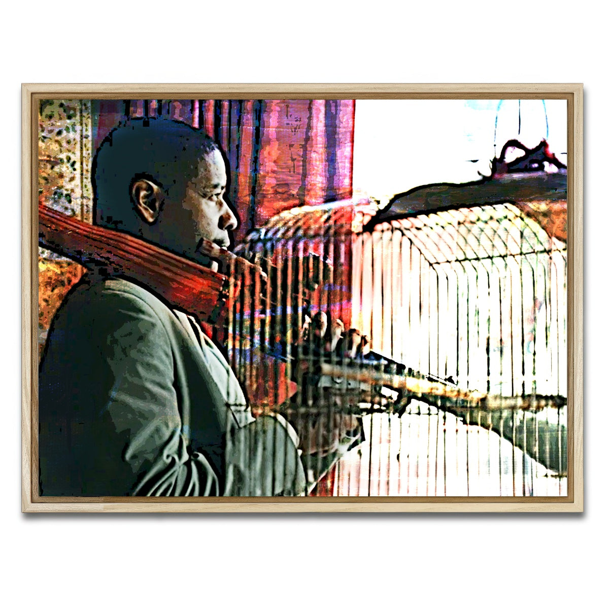 AUTO-MOCKUP WHITE | Man on Fire | 1 Piece | Natural Framed Canvas | group=4x3