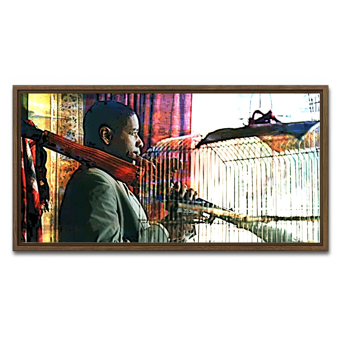 AUTO-MOCKUP WHITE | Man on Fire | 1 Piece | Walnut Framed Canvas | group=2x1