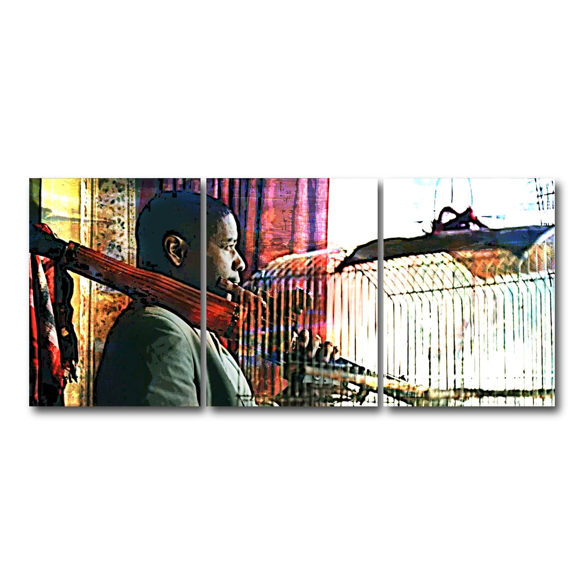 AUTO-MOCKUP WHITE | Man on Fire | 3 Piece | Gallery Wrap Canvas | group=18x24