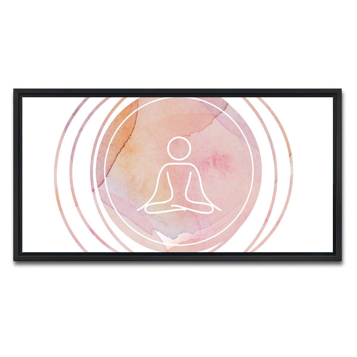 AUTO-MOCKUP WHITE | Mandala meditation | 1 Piece | Black Framed Canvas | group=2x1