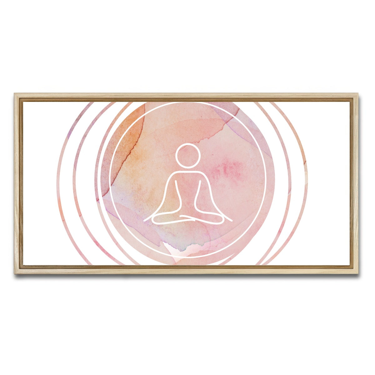 AUTO-MOCKUP WHITE | Mandala meditation | 1 Piece | Natural Framed Canvas | group=2x1
