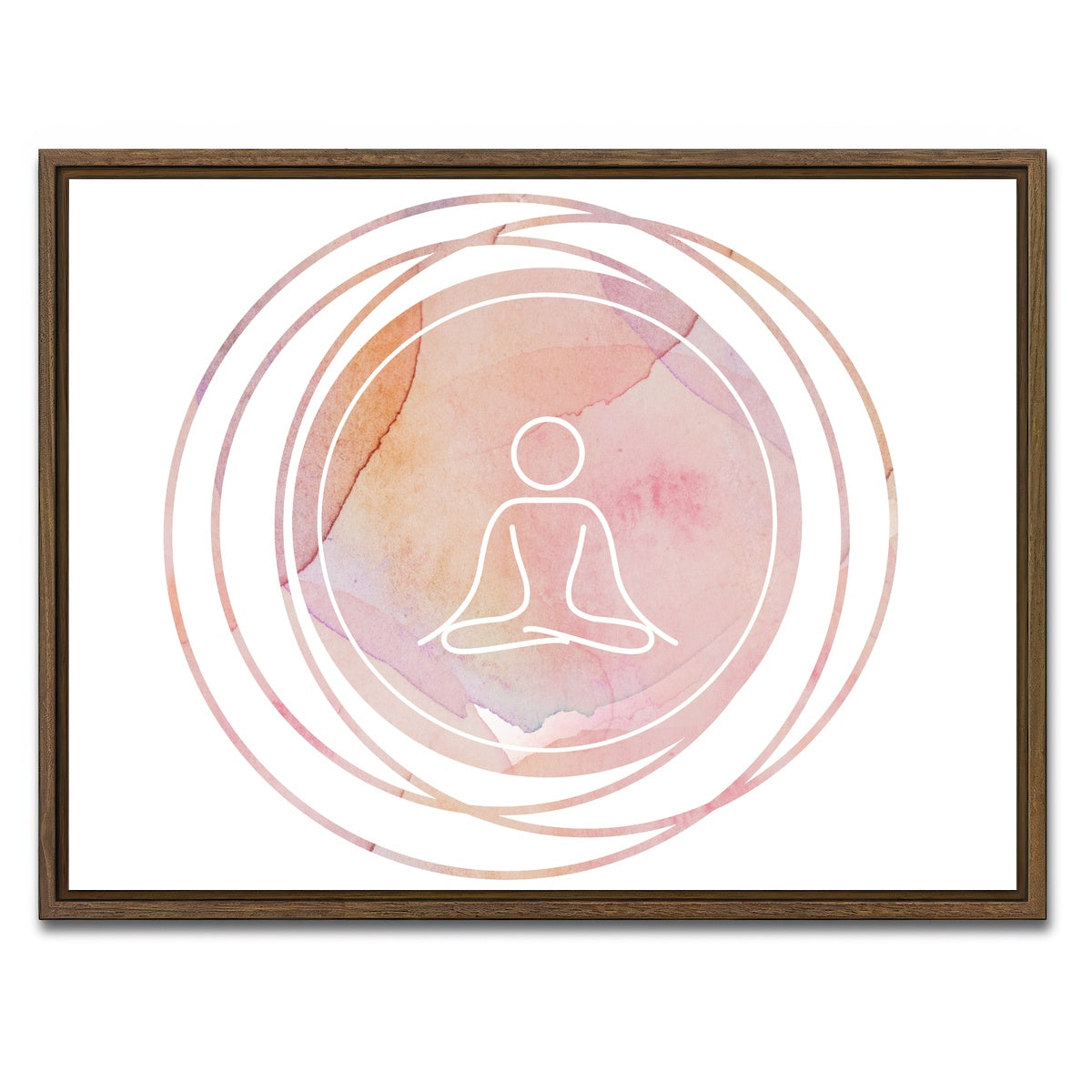 AUTO-MOCKUP WHITE | Mandala meditation | 1 Piece | Walnut Framed Canvas | group=4x3