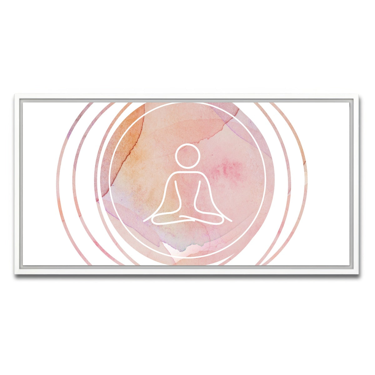 AUTO-MOCKUP WHITE | Mandala meditation | 1 Piece | White Framed Canvas | group=2x1