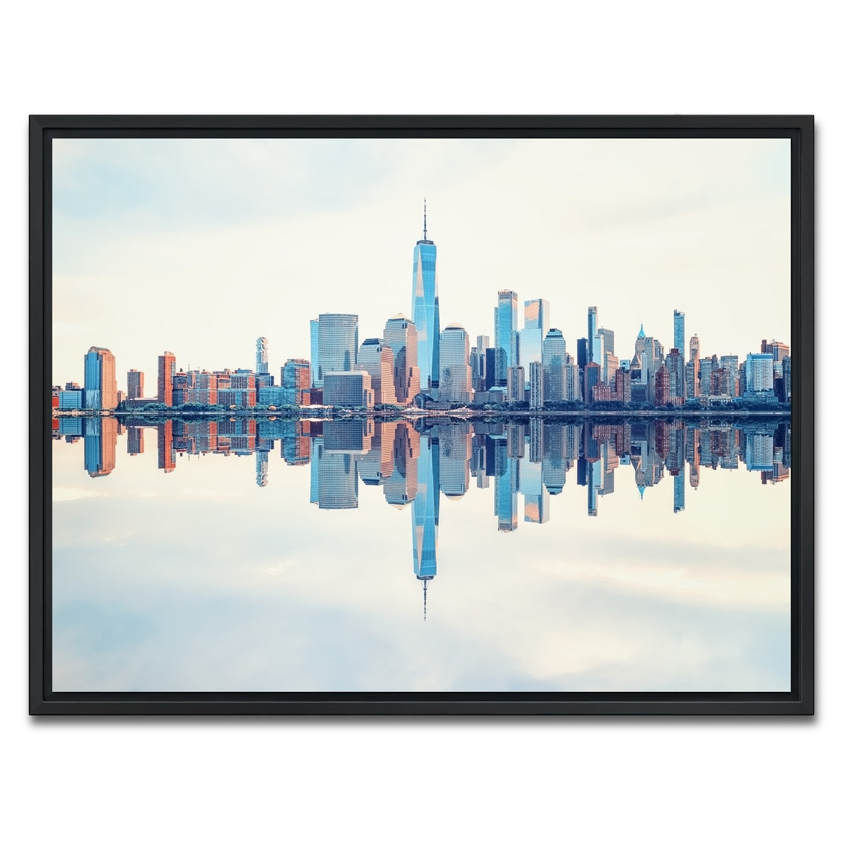 AUTO-MOCKUP WHITE | Manhattan Reflection | 1 Piece | Black Framed Canvas | group=4x3