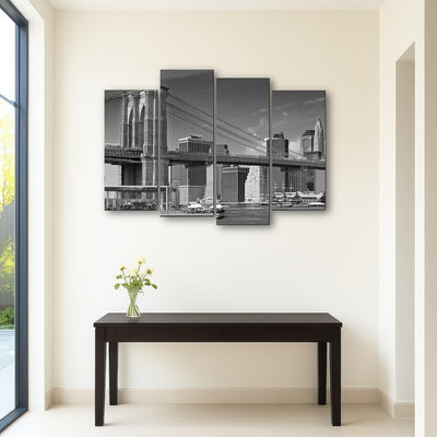 AUTO-MOCKUP ROOM | Manhattan Skyline & Brooklyn Bridge Monochrome
