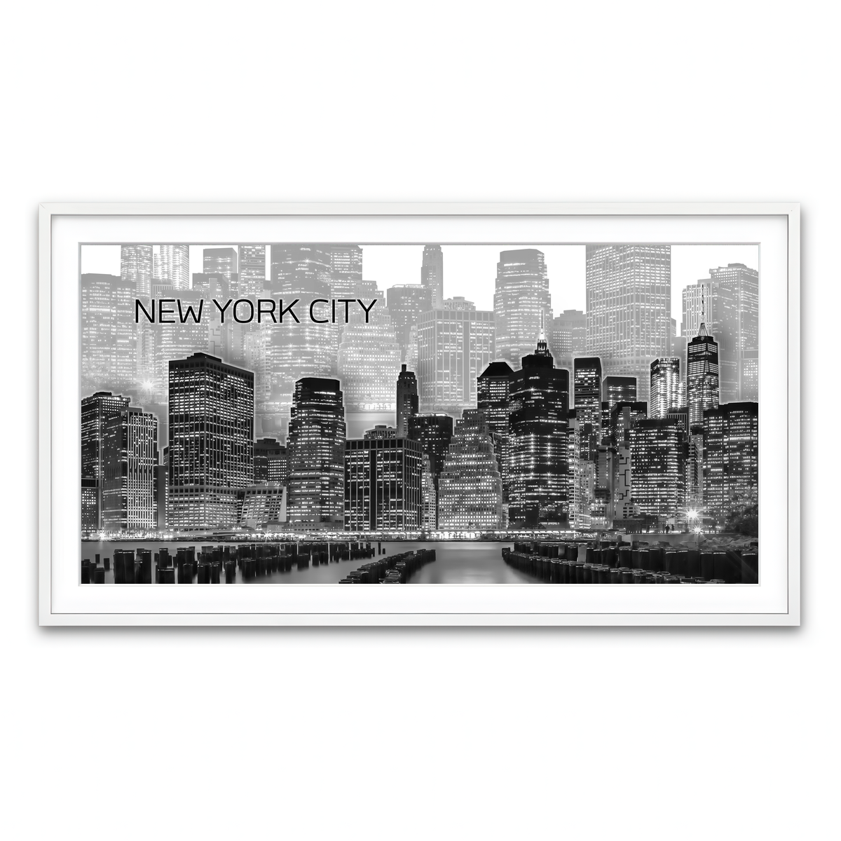 Framed Print 2x1 White