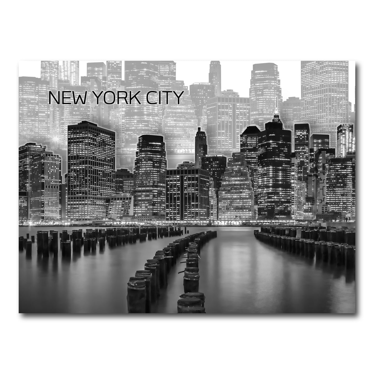 AUTO-MOCKUP WHITE | Manhattan Skyline Graphic Art | 1 Piece | Gallery Wrap Canvas | group=4x3