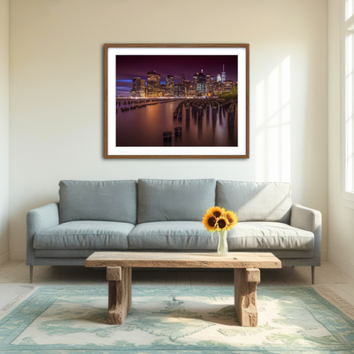 AUTO-MOCKUP ROOM | Manhattan Skyline at Sunset Wall Art