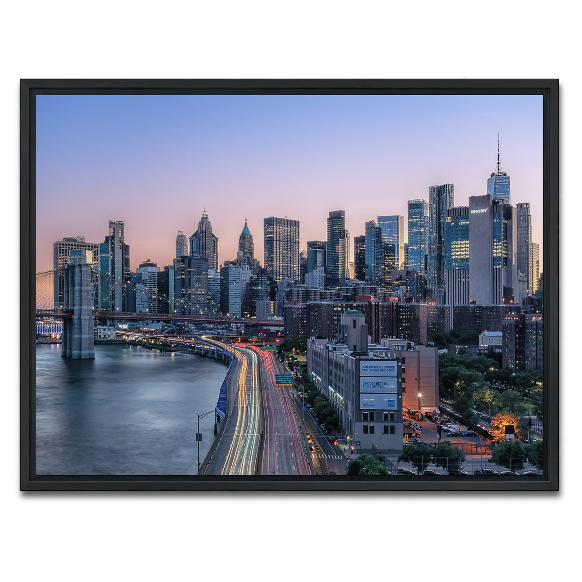 AUTO-MOCKUP WHITE | Manhattan Sunset | 1 Piece | Black Framed Canvas | group=4x3