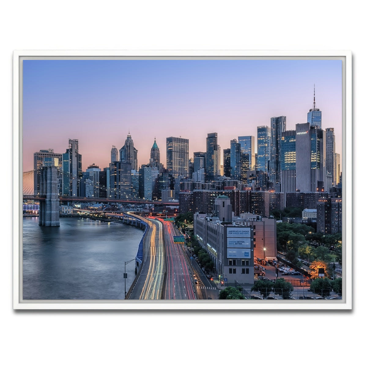 AUTO-MOCKUP WHITE | Manhattan Sunset | 1 Piece | White Framed Canvas | group=4x3