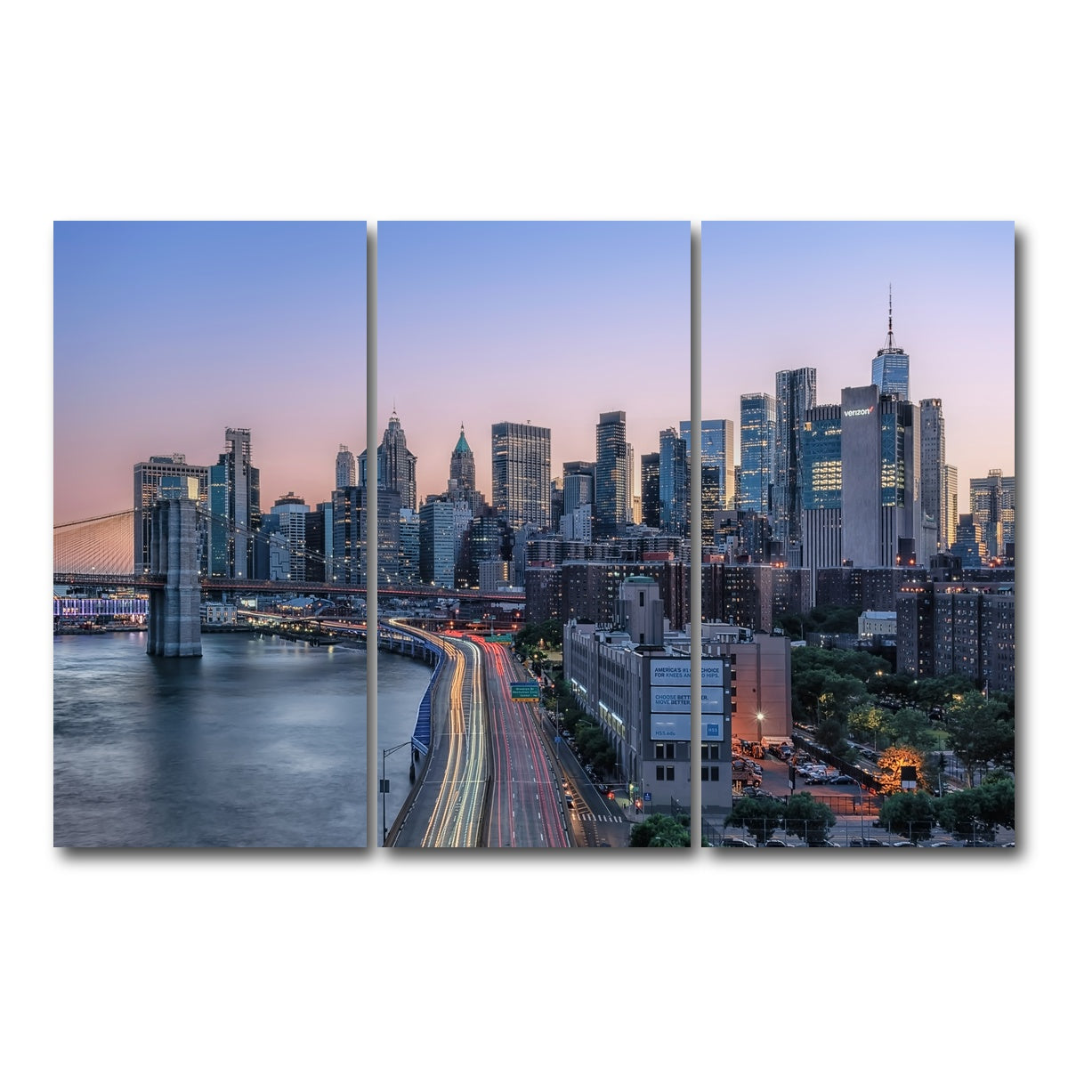 AUTO-MOCKUP WHITE | Manhattan Sunset | 3 Piece | Gallery Wrap Canvas | group=12x24