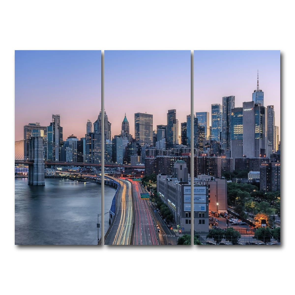 AUTO-MOCKUP WHITE | Manhattan Sunset | 3 Piece | Gallery Wrap Canvas | group=8x18