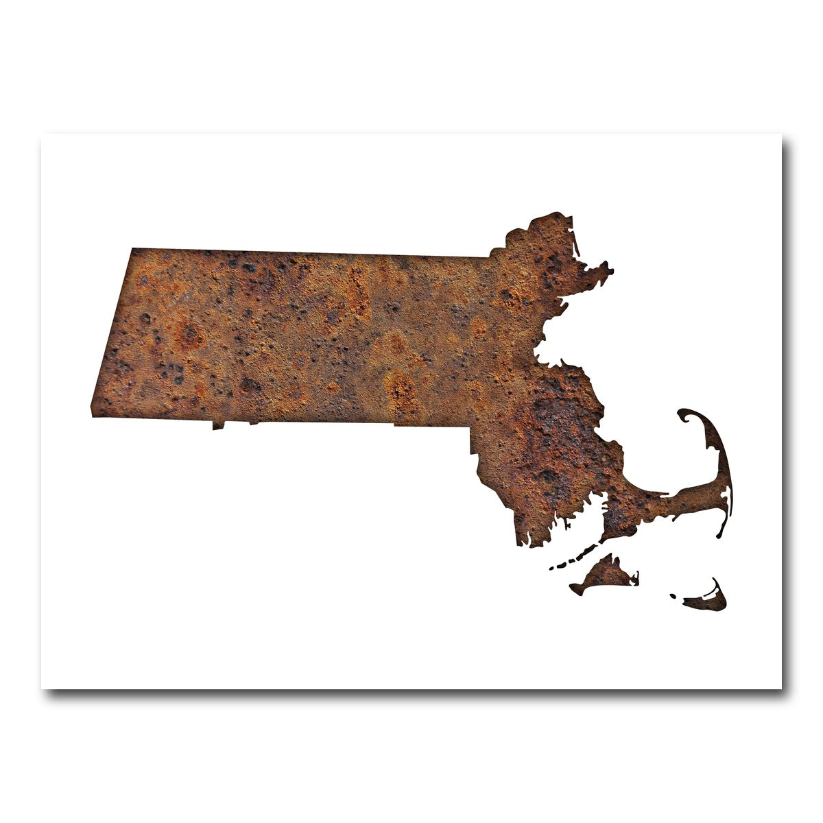 AUTO-MOCKUP WHITE | Map of Massachusetts | 1 Piece | Gallery Wrap Canvas | group=4x3