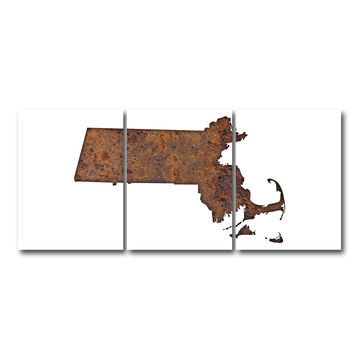 AUTO-MOCKUP WHITE | Map of Massachusetts | 3 Piece | Gallery Wrap Canvas | group=18x24