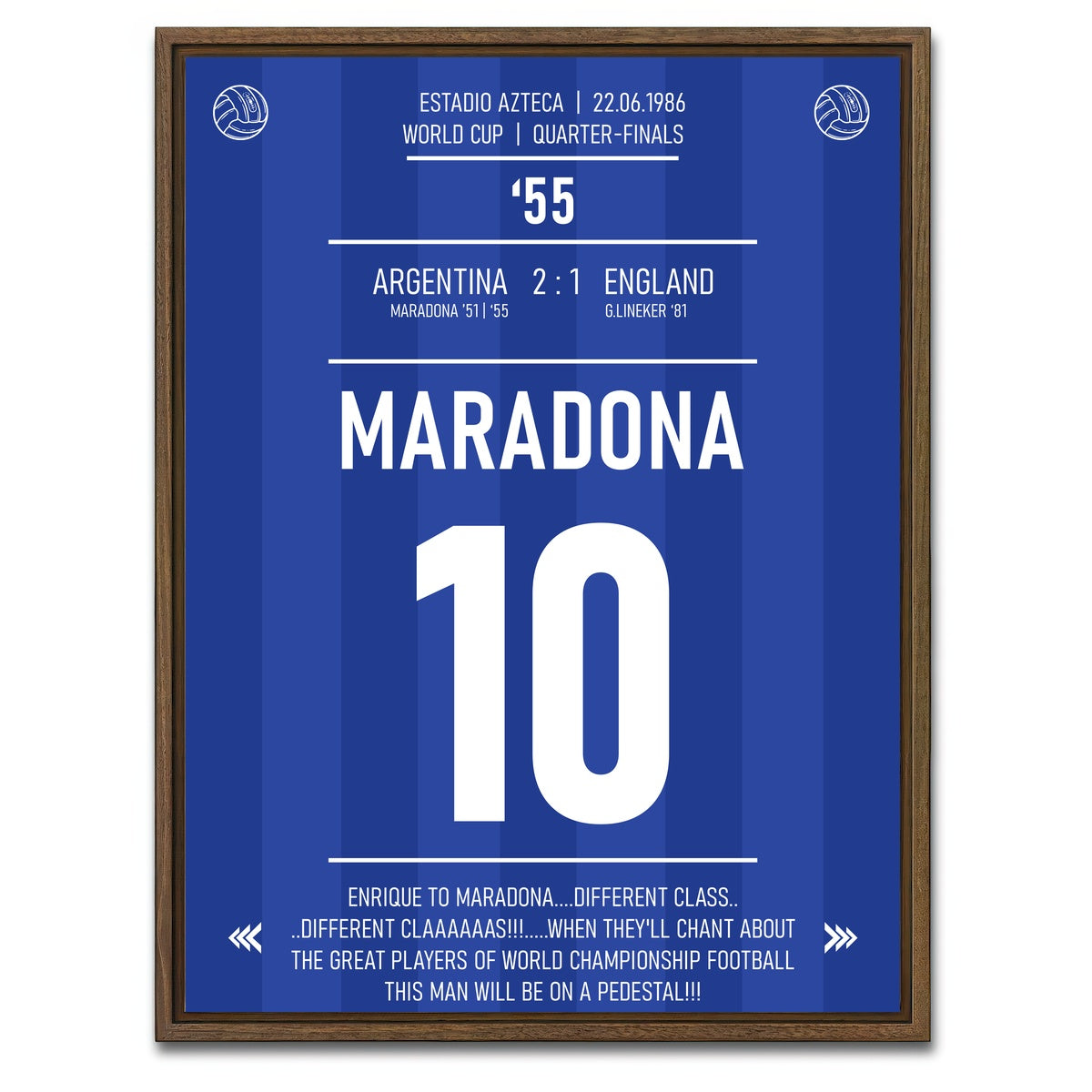 AUTO-MOCKUP WHITE | Maradona | 1 Piece | Walnut Framed Canvas | group=3x4