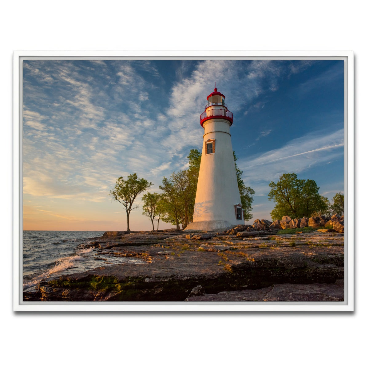 AUTO-MOCKUP WHITE | Marblehead Lighthouse | 1 Piece | White Framed Canvas | group=4x3