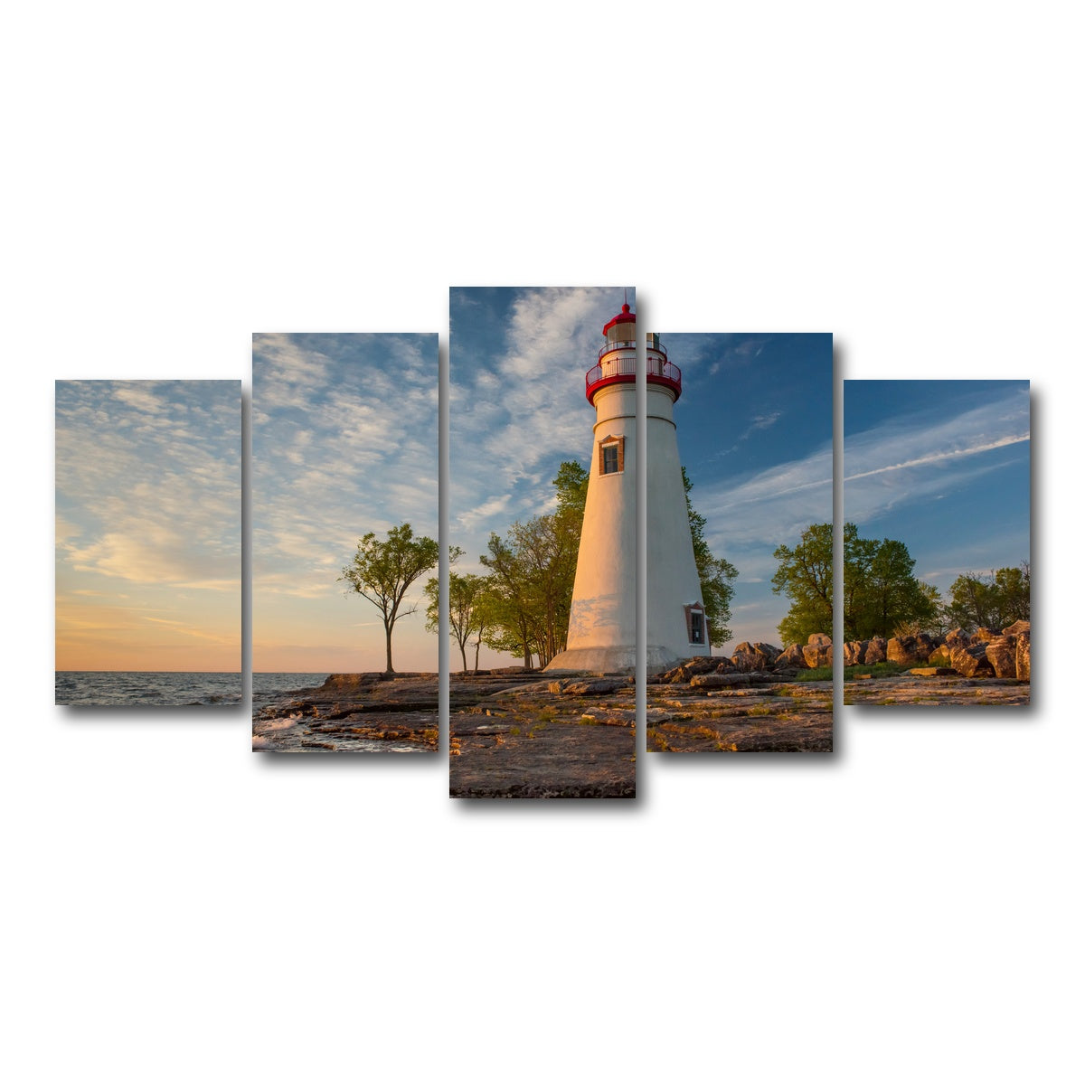 AUTO-MOCKUP WHITE | Marblehead Lighthouse | 5 Piece | Gallery Wrap Canvas | group=5_normal