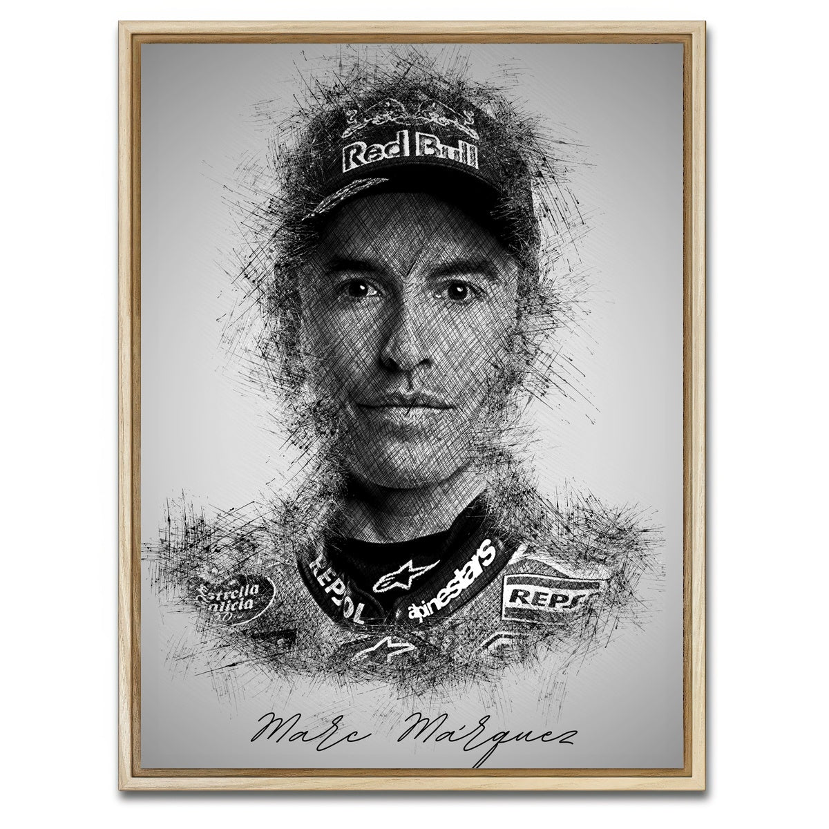 AUTO-MOCKUP WHITE | Marc Marquez | 1 Piece | Natural Framed Canvas | group=3x4