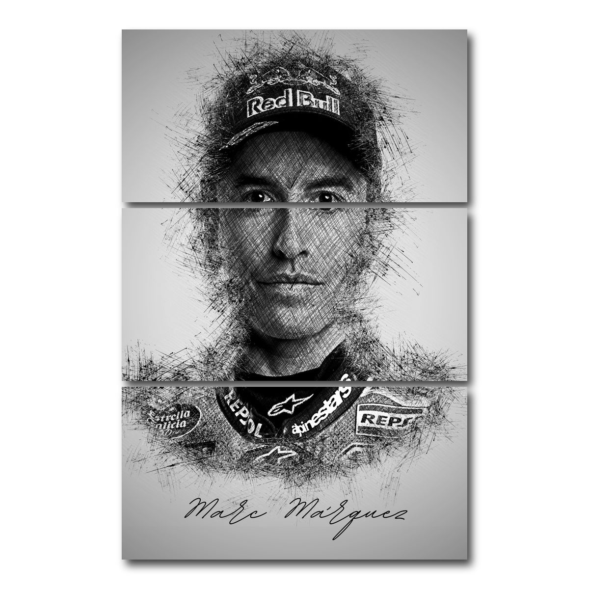 AUTO-MOCKUP WHITE | Marc Marquez | 3 Piece | Gallery Wrap Canvas | group=12x24_stacked