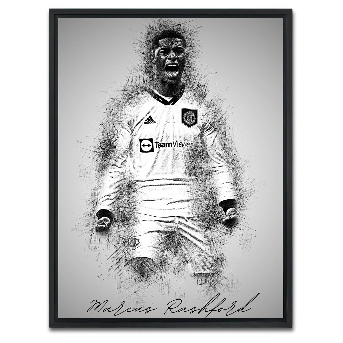 AUTO-MOCKUP WHITE | Marcus Rashford | 1 Piece | Black Framed Canvas | group=3x4