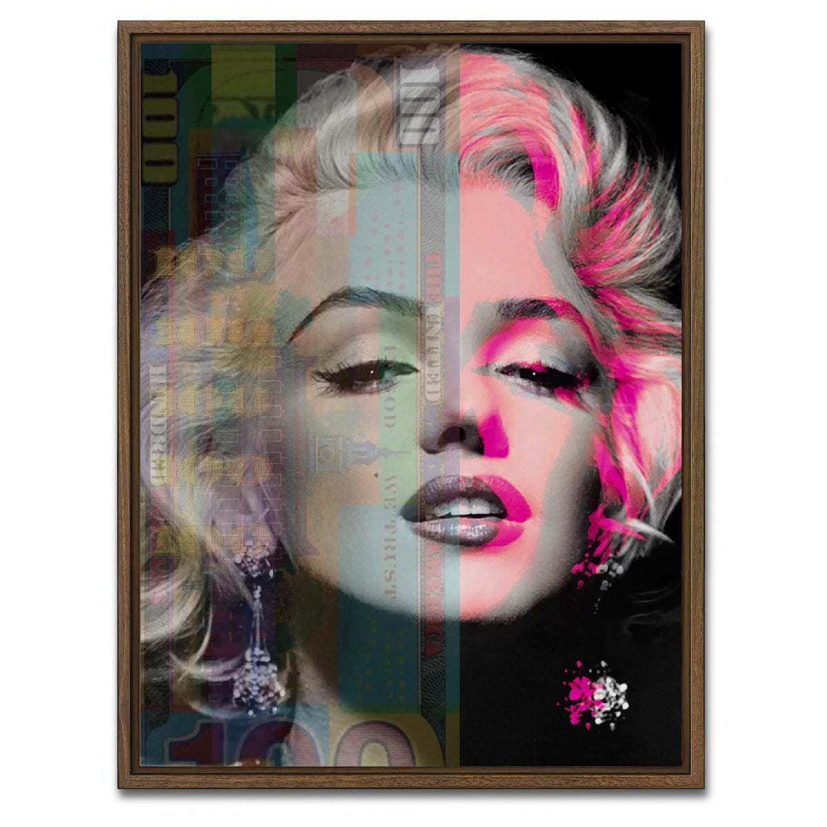 AUTO-MOCKUP WHITE | Marilyn 100 | 1 Piece | Walnut Framed Canvas | group=3x4