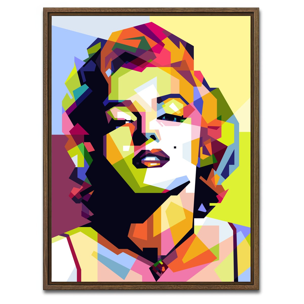 AUTO-MOCKUP WHITE | Marilyn Monroe Pop Art | 1 Piece | Walnut Framed Canvas | group=3x4