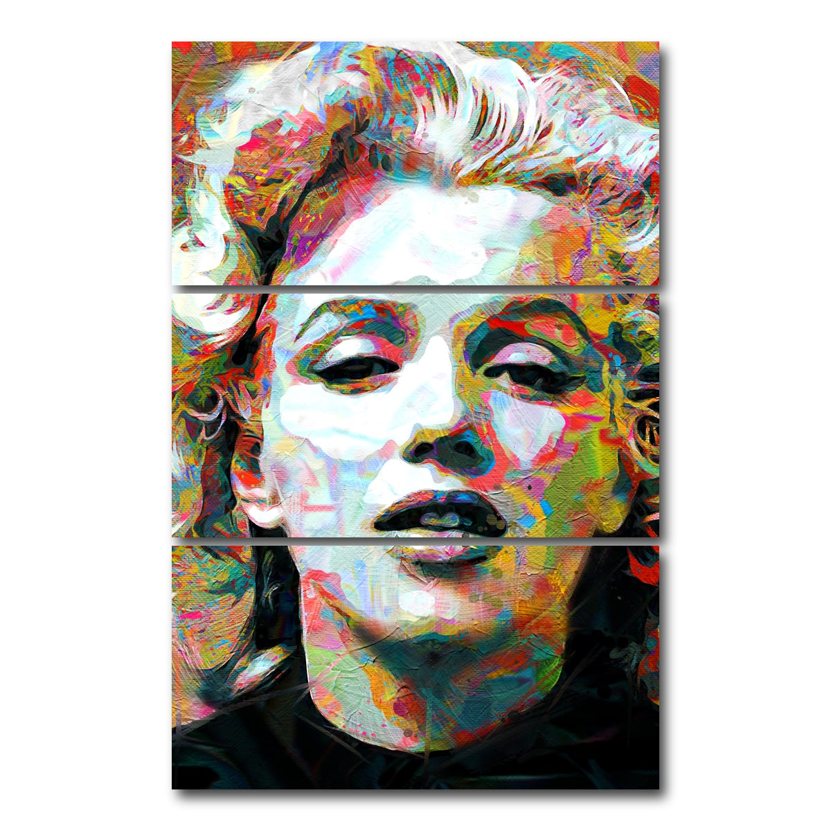 AUTO-MOCKUP WHITE | Marilyn Paint | 3 Piece | Gallery Wrap Canvas | group=12x24_stacked