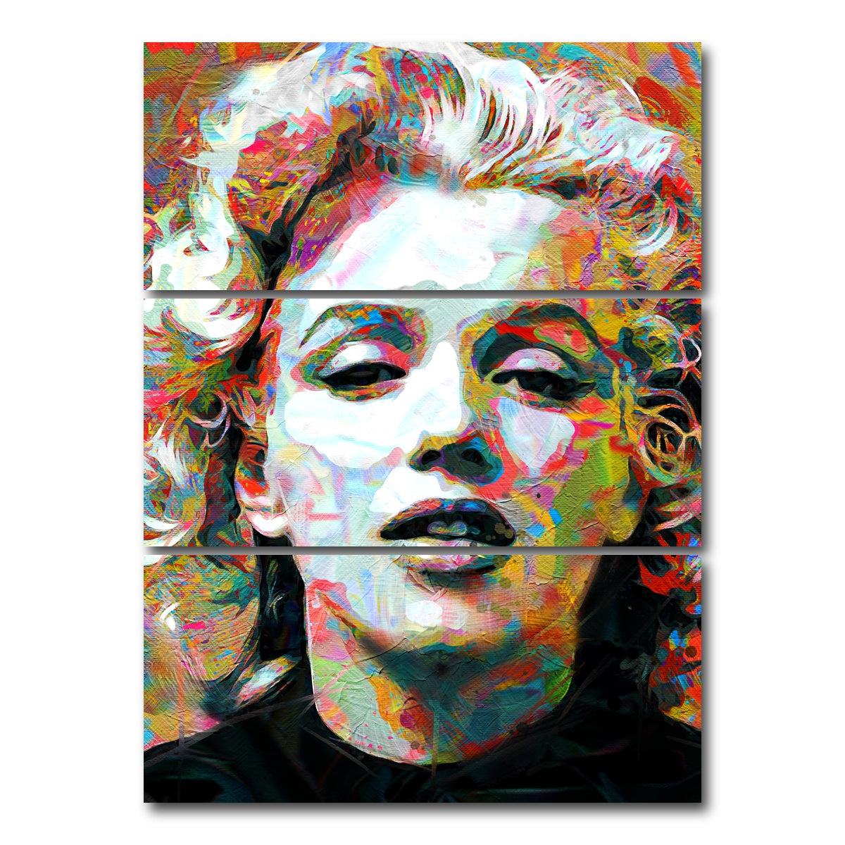 AUTO-MOCKUP WHITE | Marilyn Paint | 3 Piece | Gallery Wrap Canvas | group=8x18_stacked