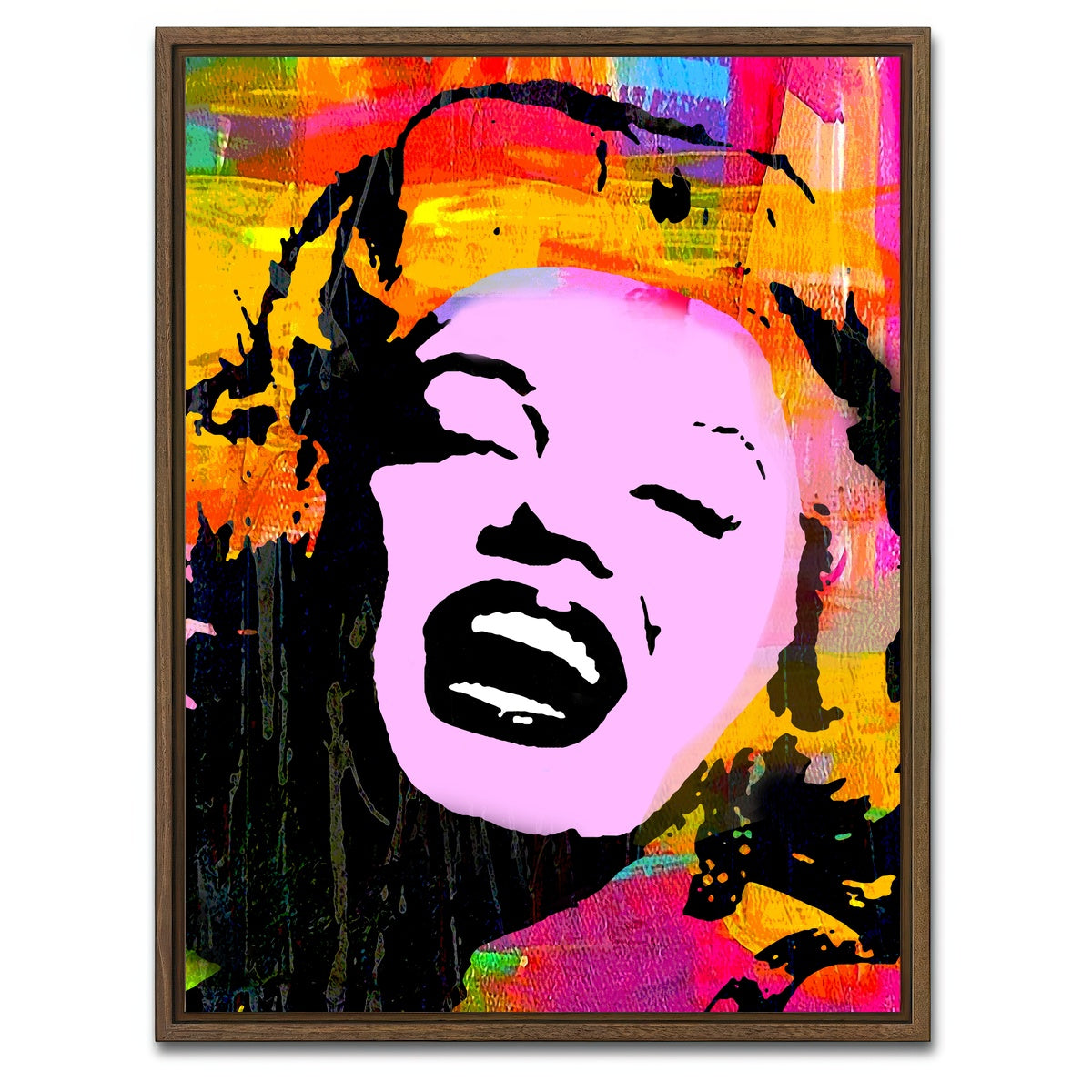 AUTO-MOCKUP WHITE | Marilyn Pink | 1 Piece | Walnut Framed Canvas | group=3x4