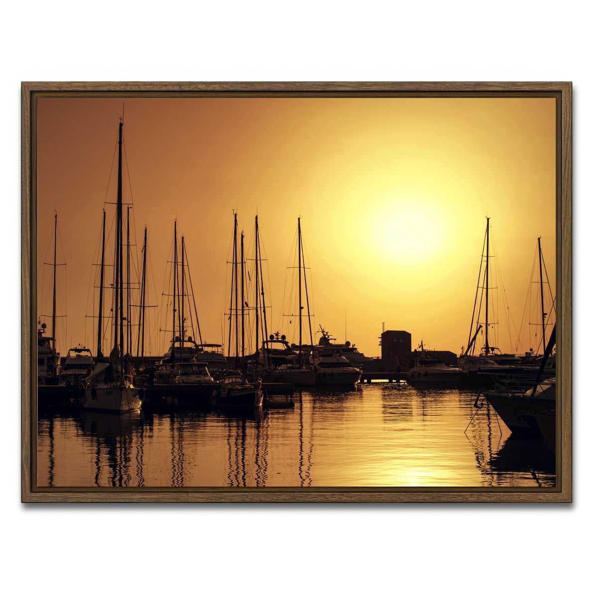 AUTO-MOCKUP WHITE | Marina di Pisa Sunset Tuscany Italy | 1 Piece | Walnut Framed Canvas | group=4x3