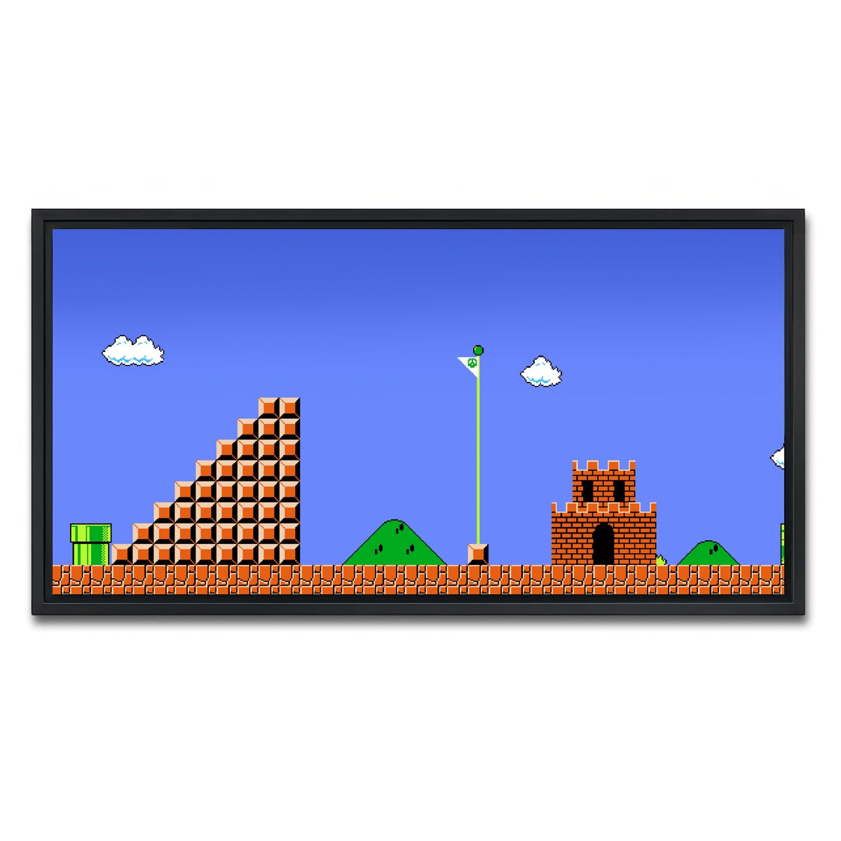 AUTO-MOCKUP WHITE | Mario Bros Finish Line | 1 Piece | Black Framed Canvas | group=2x1