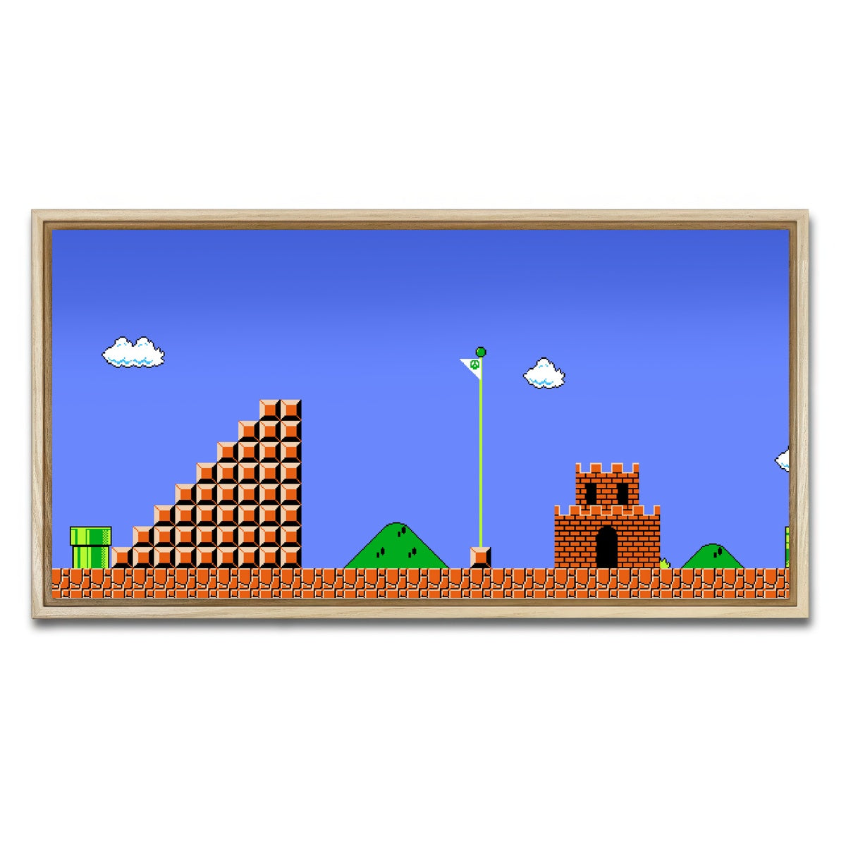 AUTO-MOCKUP WHITE | Mario Bros Finish Line | 1 Piece | Natural Framed Canvas | group=2x1