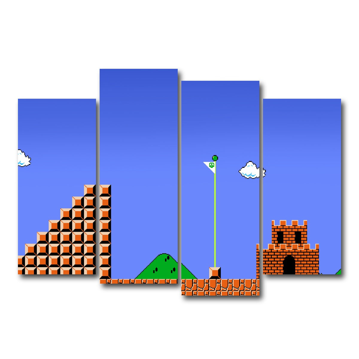 AUTO-MOCKUP WHITE | Mario Bros Finish Line | 4 Piece | Gallery Wrap Canvas | group=4_normal