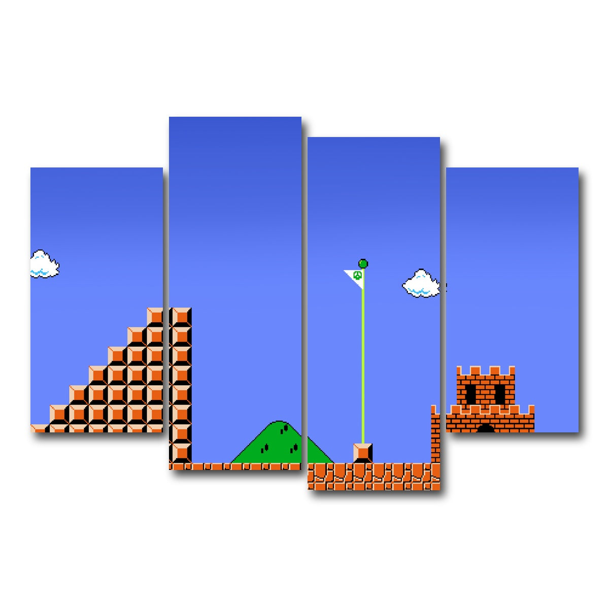 AUTO-MOCKUP WHITE | Mario Bros Finish Line | 4 Piece | Gallery Wrap Canvas | group=4_short