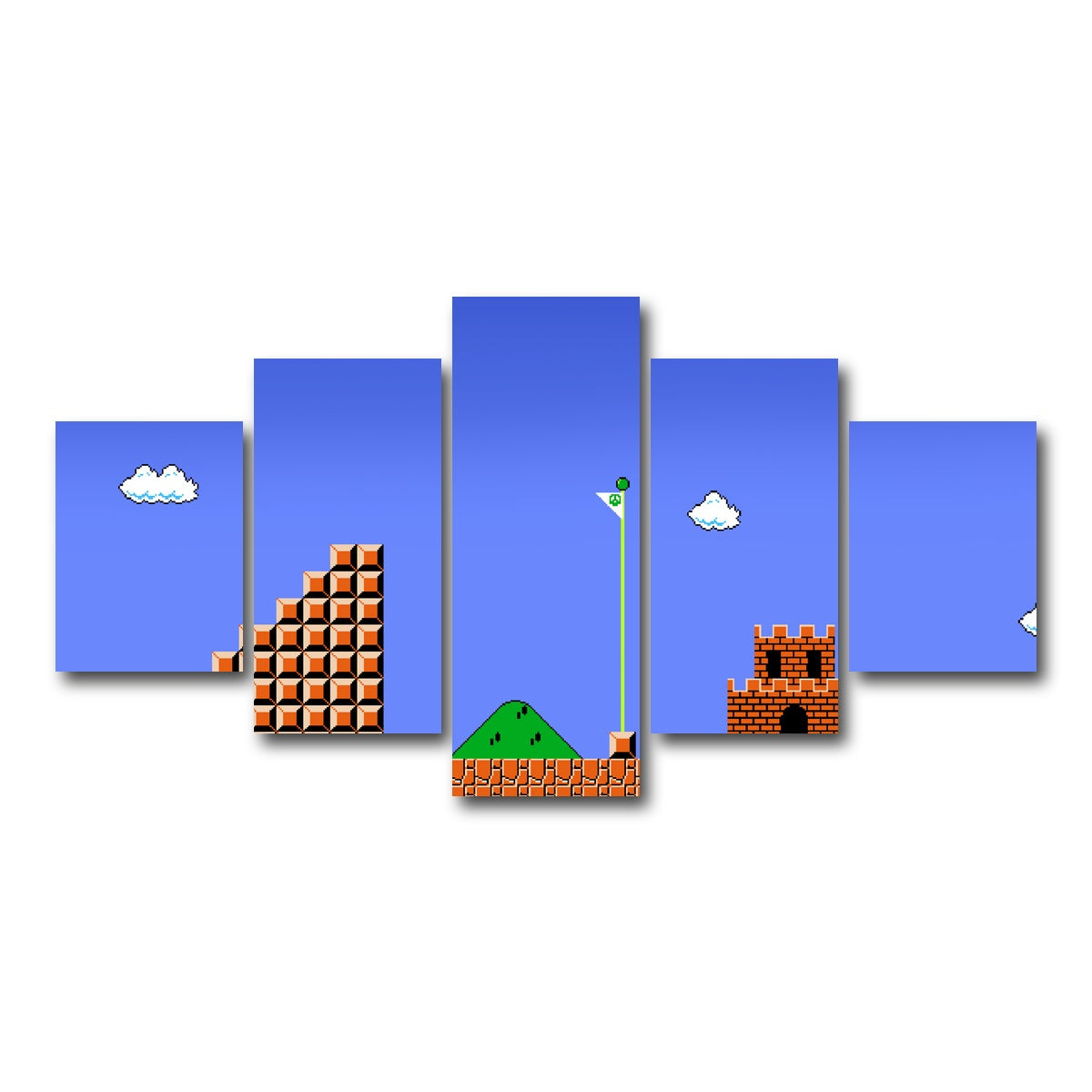 AUTO-MOCKUP WHITE | Mario Bros Finish Line | 5 Piece | Gallery Wrap Canvas | group=5_short