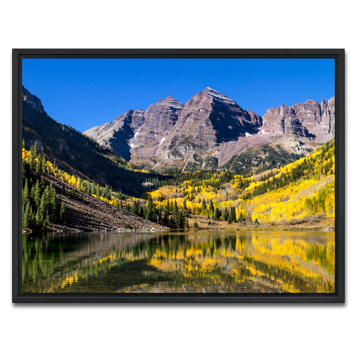 AUTO-MOCKUP WHITE | Maroon Bells Autumn | 1 Piece | Black Framed Canvas | group=4x3
