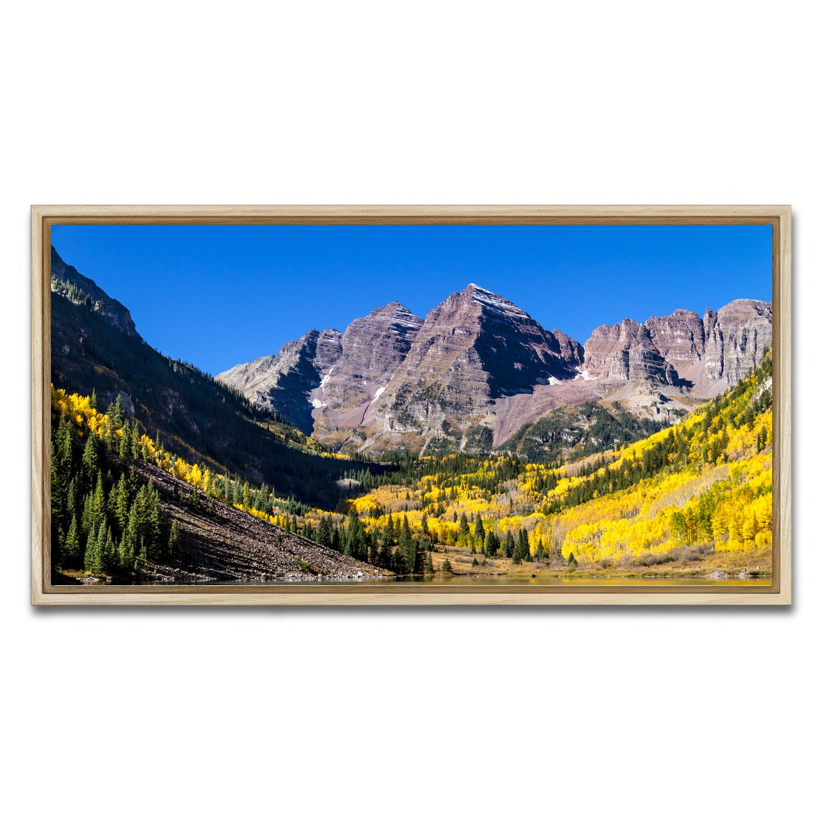 AUTO-MOCKUP WHITE | Maroon Bells Autumn | 1 Piece | Natural Framed Canvas | group=2x1