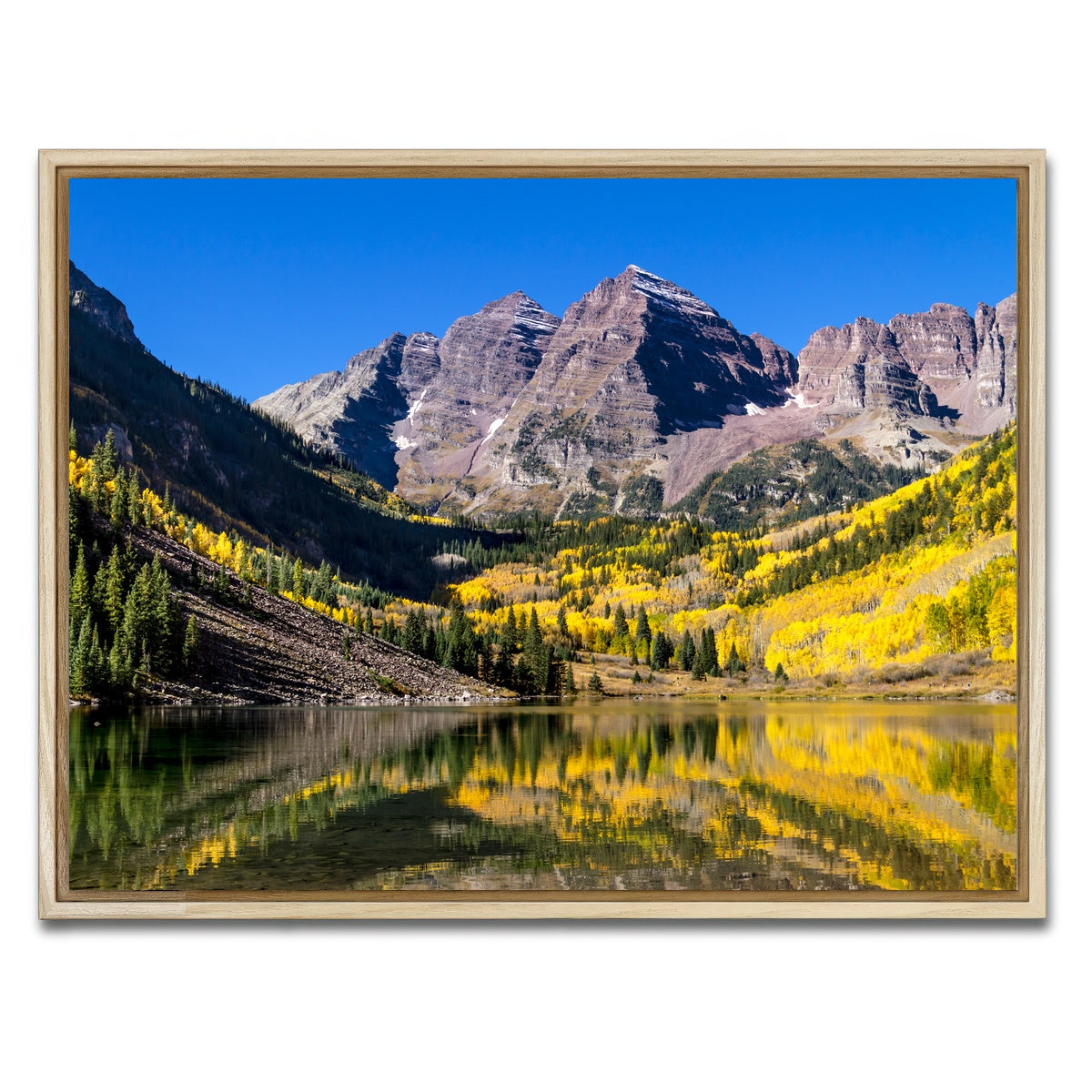 AUTO-MOCKUP WHITE | Maroon Bells Autumn | 1 Piece | Natural Framed Canvas | group=4x3