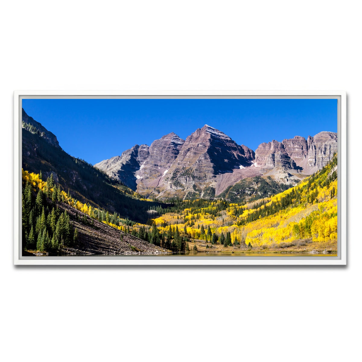 AUTO-MOCKUP WHITE | Maroon Bells Autumn | 1 Piece | White Framed Canvas | group=2x1